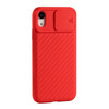 For iPhone XS Max Sliding Camera Cover Design Twill Anti-Slip TPU Case(Red)