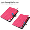 For iPad Pro 11 inch 2020 Custer Texture Smart PU Leather Case with Sleep / Wake-up Function & 3-Fold Holder(Rose Red)