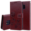 Rose Embossed Horizontal Flip PU Leather Case for Huawei Mate 20 Pro, with Holder & Card Slots & Wallet (Brown)