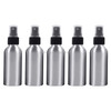 5 PCS Refillable Glass Fine Mist Atomizers Aluminum Bottle, 120ml(Black)