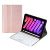 A06BS Ultra-thin Backlight Bluetooth Keyboard Leather Case with Holder & Pen Slot For iPad mini 6(Rose Gold)