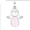 Women Angel Wings Pendants Natural Crystal Stone Necklaces(Blue Sand)