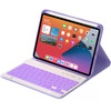 HK006D Square Keys Detachable Bluetooth Candy Color Keyboard Leather Tablet Case with Colorful Backlight & Holder for iPad mini 6(Light Purple)