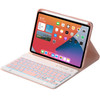 HK006D Square Keys Detachable Bluetooth Candy Color Keyboard Leather Tablet Case with Colorful Backlight & Holder for iPad mini 6(Pink)