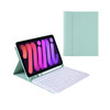 A06B Ultra-thin Detachable Bluetooth Keyboard Leather Tablet Case with Pen Slot & Holder for iPad mini 6(Light Green)