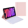 A06B Ultra-thin Detachable Bluetooth Keyboard Leather Tablet Case with Pen Slot & Holder for iPad mini 6(Pink)