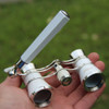 Metal 3 X 25 Lady With Handle Chrome Double Cylinder Telescope( Pearl white )