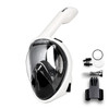 COPOZZ Snorkeling Mask Full Dry Snorkel Swimming Equipment, Size: S(Black White)