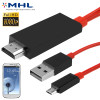 2m Full HD 1080P Micro USB MHL + USB Connector to HDMI Adapter HDTV Adapter Converter Cable, For Galaxy SIII / i9300