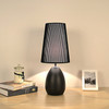 220V 7W Ziye Hardware Decorative Lamp Warm Light Night Table Lamp for Bedroom Living Room Table(Black)