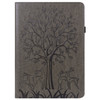 For Samsung Galaxy Tab S2 9.7 Tree & Deer Pattern Pressed Printing Horizontal Flip PU Leather Case with Holder & Card Slots(Grey)