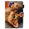 For Samsung Galaxy Tab A 8.0 / T350 Colored Drawing Stitching Horizontal Flip Leather Case with Holder & Card Slots & Sleep / Wake-up Function(Butterfly Cat)