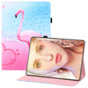 For Samsung Galaxy Tab E 9.6 T560 Colored Drawing Horizontal Flip PU Leather Case with Holder & Card Slots & Wallet & Sleep / Wake-up Function(Flamingo)