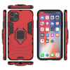 Panther PC + TPU Shockproof Protective Case with Magnetic Ring Holder for iPhone 11 Pro Max(Red)