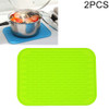 2 PCS Thicken Colorful Silicone Insulation Mat European Anti-burning Pot Pad Table Waterproof  Phone Pad(Green )