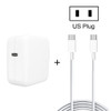 2 in 1 PD3.0 30W USB-C / Type-C Travel Charger with Detachable Foot + PD3.0 3A USB-C / Type-C to USB-C / Type-C Fast Charge Data Cable Set, Cable Length: 1m, US Plug