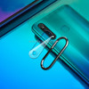 For Vivo Z5x 0.3mm Metal Rear Camera Lens Ring + Rear Camera Lens Tempered Glass Film Set (Black)