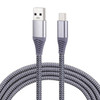 1.2m Nylon Braided Cord USB to Type-C Data Sync Charge Cable with 110 Copper Wires, Support Fast Charging, For Galaxy, Huawei, Xiaomi, LG, HTC and Other Smart Phones(Grey)