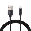 1m Flat Cord USB A to Type-C Fast Charging Data Sync Charge Cable(Black)