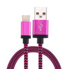 1m Woven Style USB-C / Type-C 3.1 to USB 2.0 Data Sync Charge Cable, For Galaxy S8 & S8 + / LG G6 / Huawei P10 & P10 Plus / Xiaomi Mi6 & Max 2 and other Smartphones(Magenta)