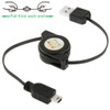 USB 1.1 to Mini 5 Pin USB Retractable Data & Charger Cable for Motorola V3 / Mobile Phone / MP3 / MP4 / Digital Camera / GPS, Length: 10cm (Can be Extended to 80cm), Black(Black)