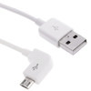 3m 90 Degree Micro USB Port USB Data Cable, For Samsung / Huawei / Xiaomi / Meizu / LG / HTC and Other Smartphones(White)