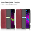Fabric Denim TPU Smart Tablet Leather Case with Sleep Function & Tri-Fold Bracket & Pen Slot(Red Wine)