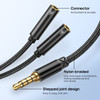JOYROOM SY-A04 Headphone Male to 2-female Y-splitter Nylon Braid  Audio Cable, Length: 0.2m