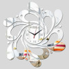 2 PCS Home Crystal Acrylic Quartz Mirror Clock Jewelry Clock Petal Pattern Clock(Sliver)