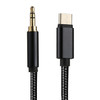 1m Weave Style Type-C Male to 3.5mm Male Audio Cable, For Galaxy S8 & S8 + / LG G6 / Huawei P10 & P10 Plus and other Smartphones(Black)