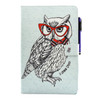 For Galaxy Tab E 9.6 / T560 Glasses Owl Pattern Horizontal Flip Leather Case with Holder & Wallet & Card Slots & Sleep / Wake-up Function & Pen Slot
