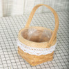 2 PCS Wood Chip Floral Arrangement Flower Basket, Style: Round Mouth Square Bottom