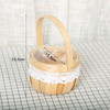 2 PCS Wood Chip Floral Arrangement Flower Basket, Style: Round