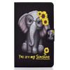 For Amazon Kindle Fire HD 10 (2015) / (2017) / (2019) Electric Pressed TPU Colored Drawing Horizontal Flip Leather Case with Holder & Pen Slot(Flower Elephant)