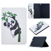 For Amazon Kindle Fire HD8 (2020) Colored Drawing Pattern Horizontal Flip Leather Case with Holder & Card Slots & Wallet(Panda Bamboo)