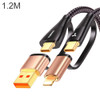 TORRAS Wyatt Core Series 4 in 1 USB-A + USB-C / Type-C to 8 Pin + USB-C / Type-C TPE Fast Charge Data Cable, Length: 1.2m (Black)