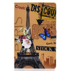 Colored Drawing Universal Voltage Craft Cloth TPU Protective Case, with Holder & Sleep / Wake-up Function & Card Slots & Anti-slip Strip for Galaxy Tab A 8.0 & S Pen (2019) / P355(Eiffel Tower)
