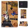Colored Drawing Universal Voltage Craft Cloth TPU Protective Case, with Holder & Sleep / Wake-up Function & Card Slots & Anti-slip Strip for Galaxy Tab A 8.0 & S Pen (2019) / P355(Eiffel Tower)