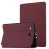 For Samsung Galaxy Tab E 9.6 T560/T561/T565/T567V Dual-Folding Horizontal Flip Tablet Leather Case with Holder (Wine Red)