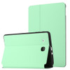 For Samsung Galaxy Tab E 9.6 T560/T561/T565/T567V Dual-Folding Horizontal Flip Tablet Leather Case with Holder (Mint Green)