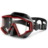 DM600 Silica Gel Diving Mask Swimming Goggles Diving Equipment for Adults (Red + Black)