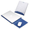 Laptop Crazy Horse Texture Fur Felt Inner Bag for MacBook 15.4 inch (Blue)