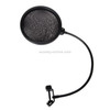 Double-layer Recording Microphone Studio Wind Screen Pop Filter Mask Shield with Clip Stabilizing Arm, For Studio Recording, Live Broadcast, Live Show, KTV, etc(Black)