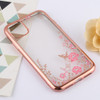 Flowers Patterns Electroplating Soft TPU Protective Cover Case for iPhone 11 (Rose Gold)