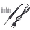 Metallic LCD Temperature Regulating Soldering Iron And Soldering Iron Tip Set Electric Soldering Iron Welding Tool(110V US Plug Silver Head Black)