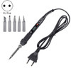 Metallic LCD Temperature Regulating Soldering Iron And Soldering Iron Tip Set Electric Soldering Iron Welding Tool(220V EU Plug Silver Head  Black)