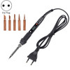 Metallic LCD Temperature Regulating Soldering Iron And Soldering Iron Tip Set Electric Soldering Iron Welding Tool(220V EU Plug Bronze Head Black)