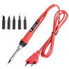 Metallic LCD Temperature Regulating Soldering Iron And Soldering Iron Tip Set Electric Soldering Iron Welding Tool( 110V US Plug Black Head Red)