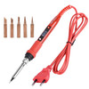 Metallic LCD Temperature Regulating Soldering Iron And Soldering Iron Tip Set Electric Soldering Iron Welding Tool(110V US Plug Bronze Head Red)