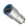 ACC-198 PD 20W + QC3.0 38W Dual Ports Metal Car Charger (Grey)